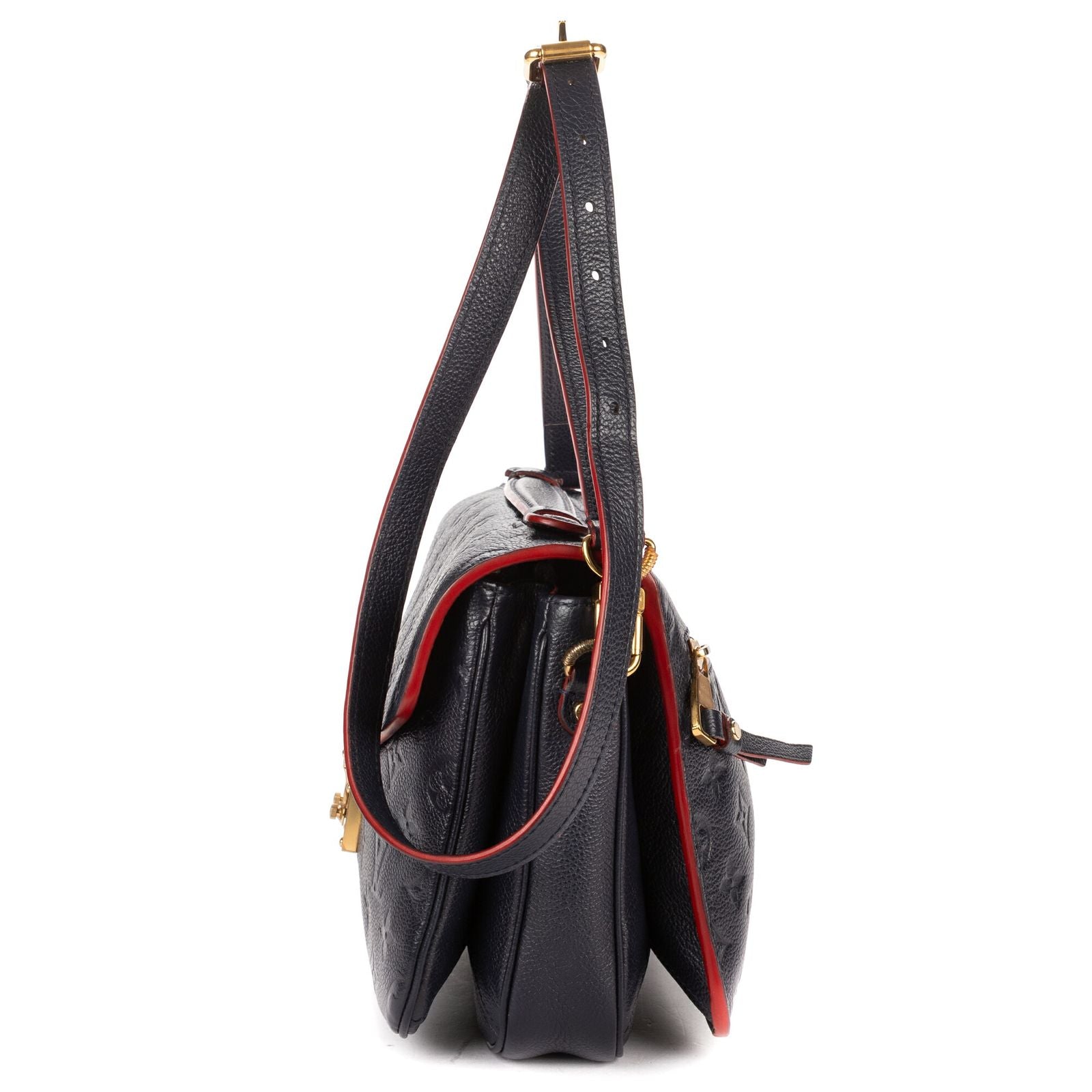 Louis Vuitton Pochette Metis Navy Red Monogram Emplainte Leather Handbag — view 3