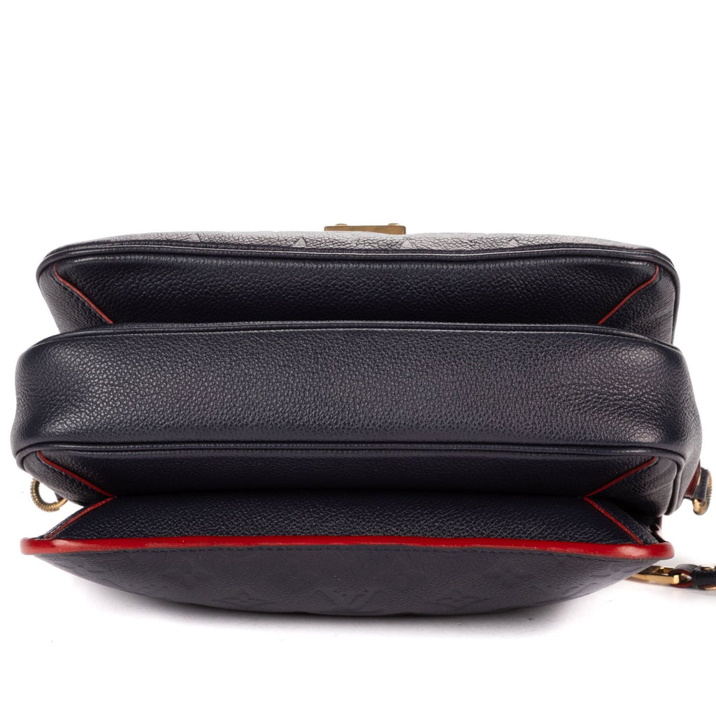 Louis Vuitton Pochette Metis Navy Red Monogram Emplainte Leather Handbag — view 6