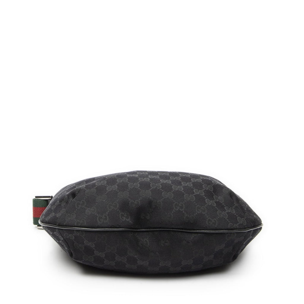 Gucci Half Moon Zip Messenger Black GG Canvas — view 6
