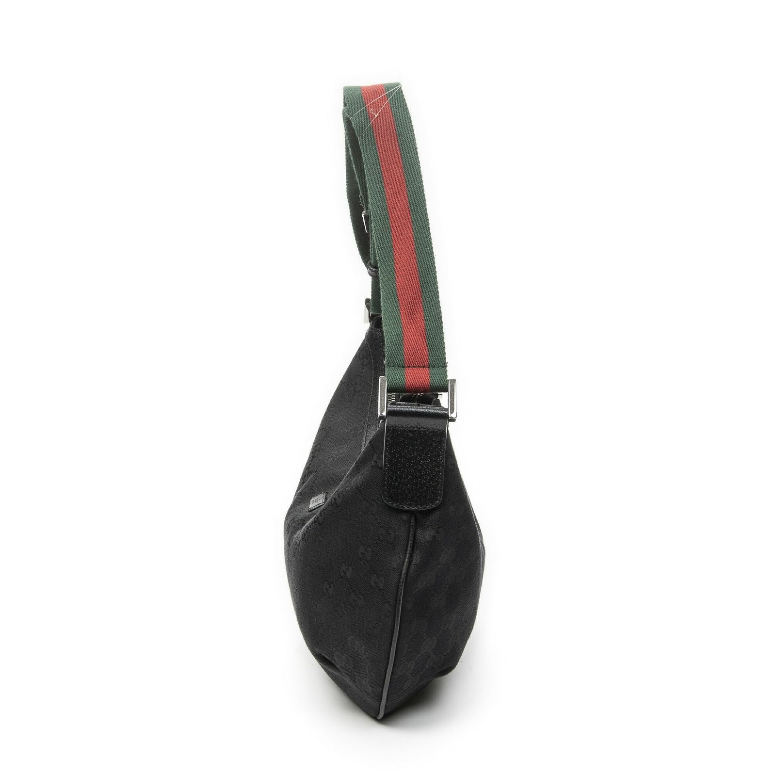 Gucci Half Moon Zip Messenger Black GG Canvas — view 3