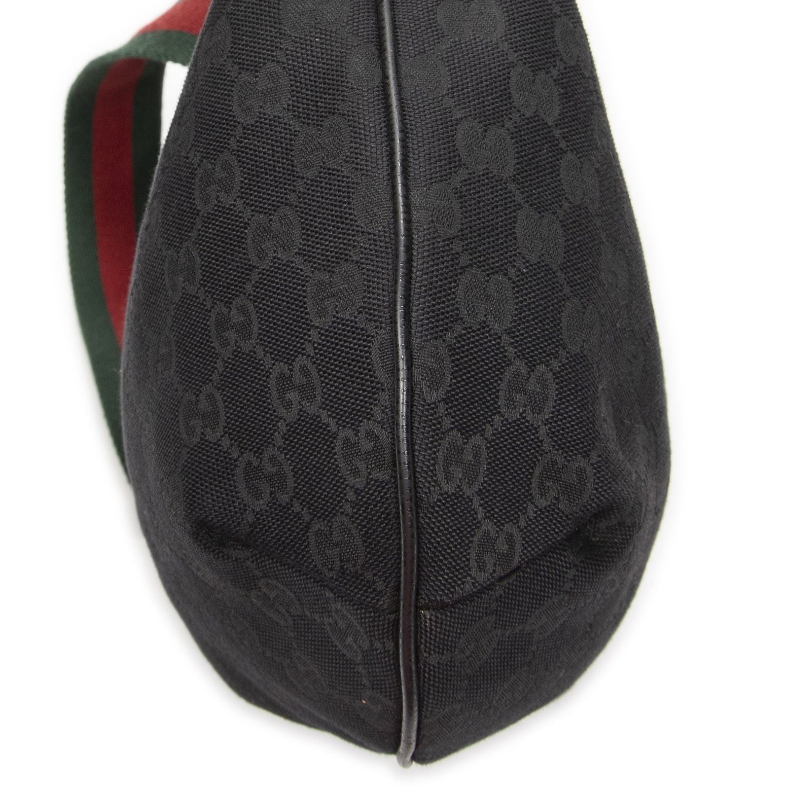 Gucci Half Moon Zip Messenger Black GG Canvas — view 7