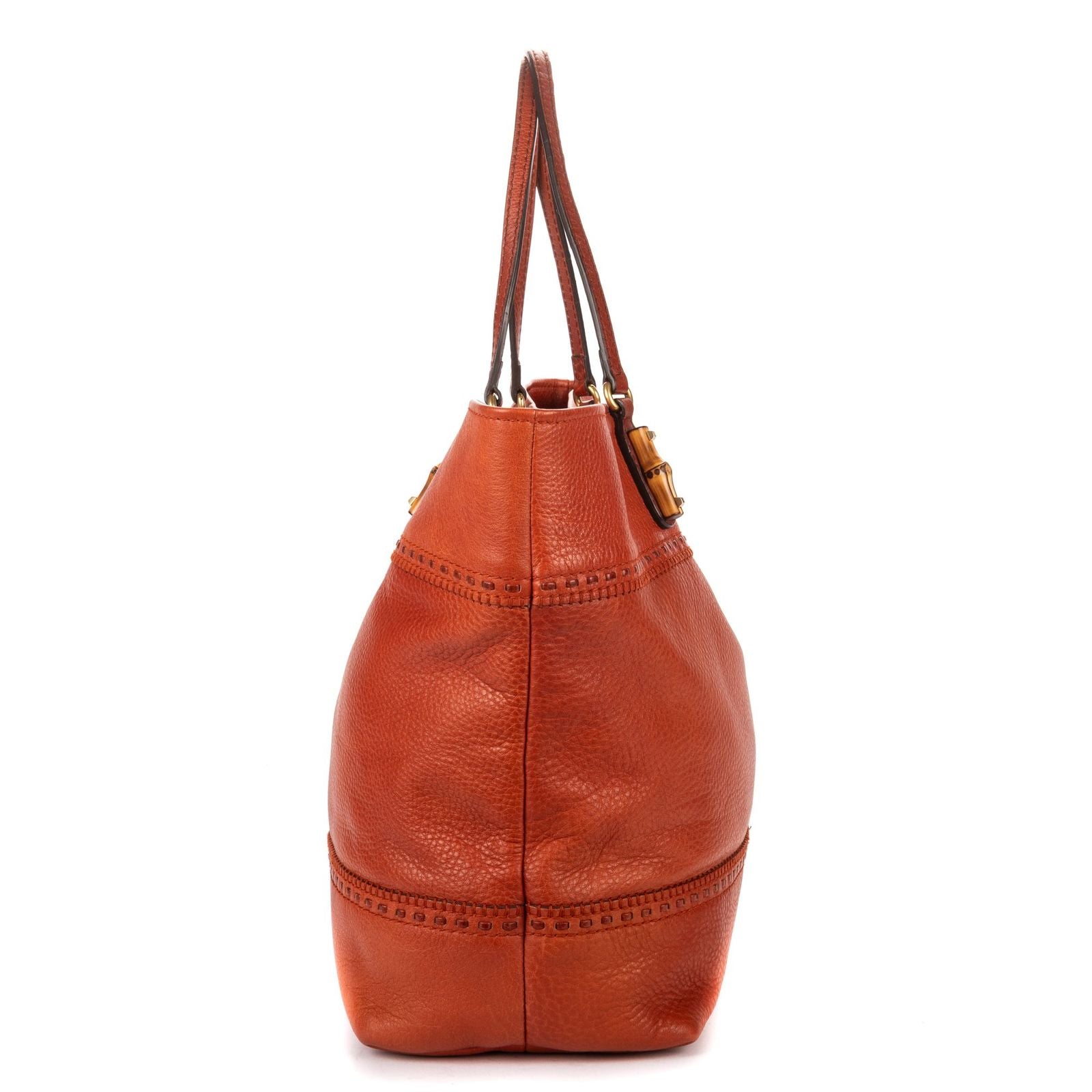 Gucci Raid Back Crafty Tote Orange Grain Calf Skin Leather — view 4