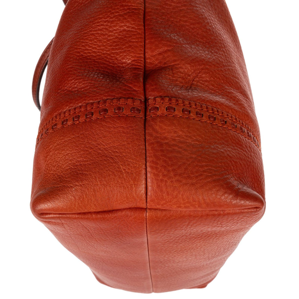 Gucci Raid Back Crafty Tote Orange Grain Calf Skin Leather — view 8