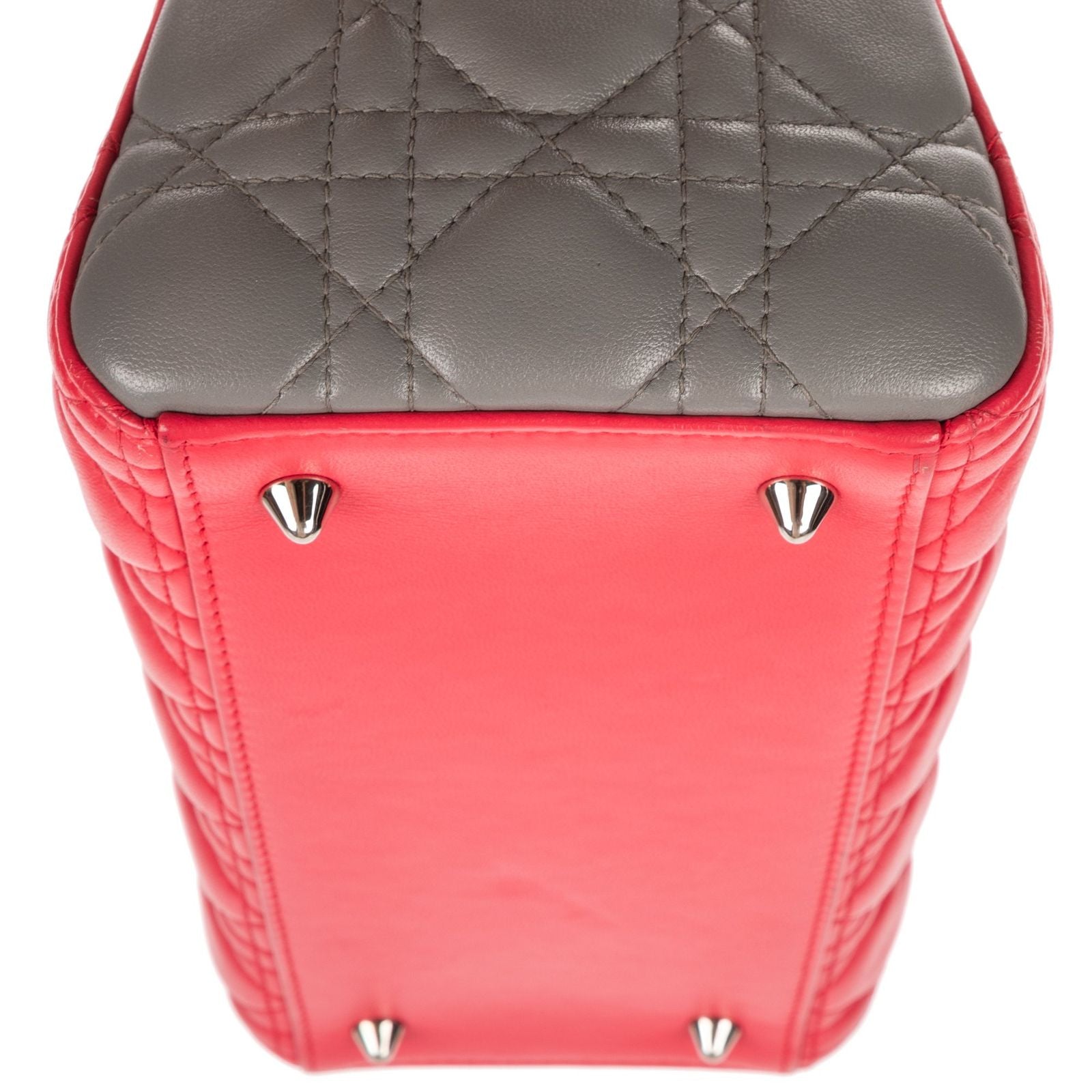 Dior Lady Dio le Zip Fuchsia Light Pink Gray Kana the Lambskin Leather Shoulder — view 8