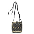 Gucci Mini Guccy Dome Crossbody Black Logo Stars Printed Leathera