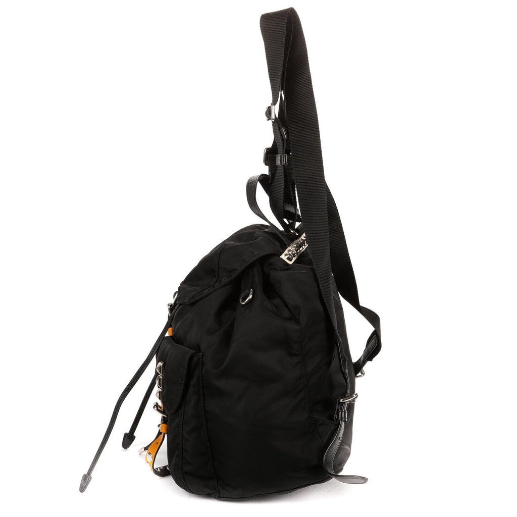 Prada Double Pockets Studded Backpack Nylon a with Black Studs — view 3