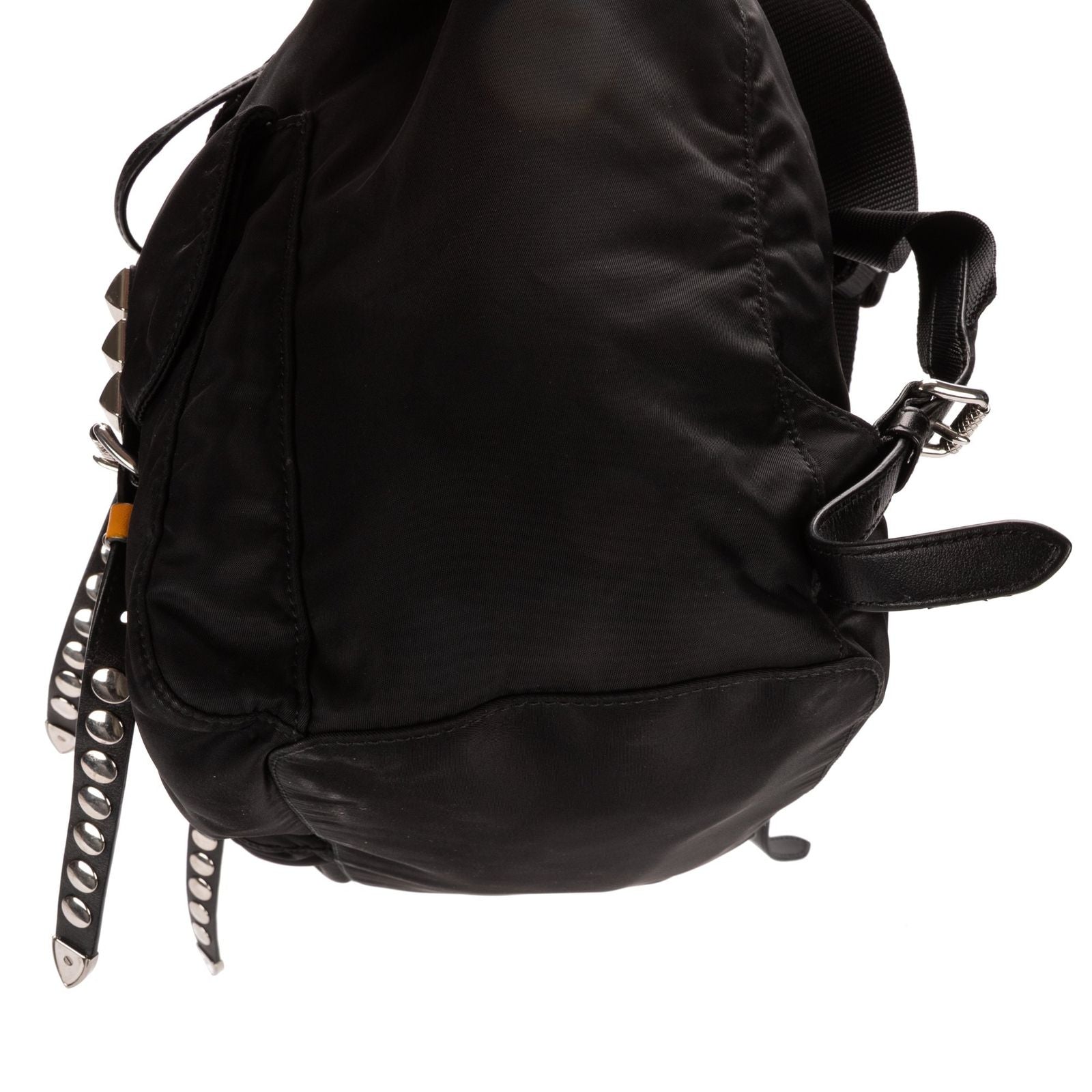 Prada Double Pockets Studded Backpack Nylon a with Black Studs — view 7