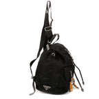 Prada Double Pockets Studded Backpack Nylon a with Black Studs — view 4
