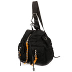 Prada Double Pockets Studded Backpack Nylon a with Black Studs — view 2