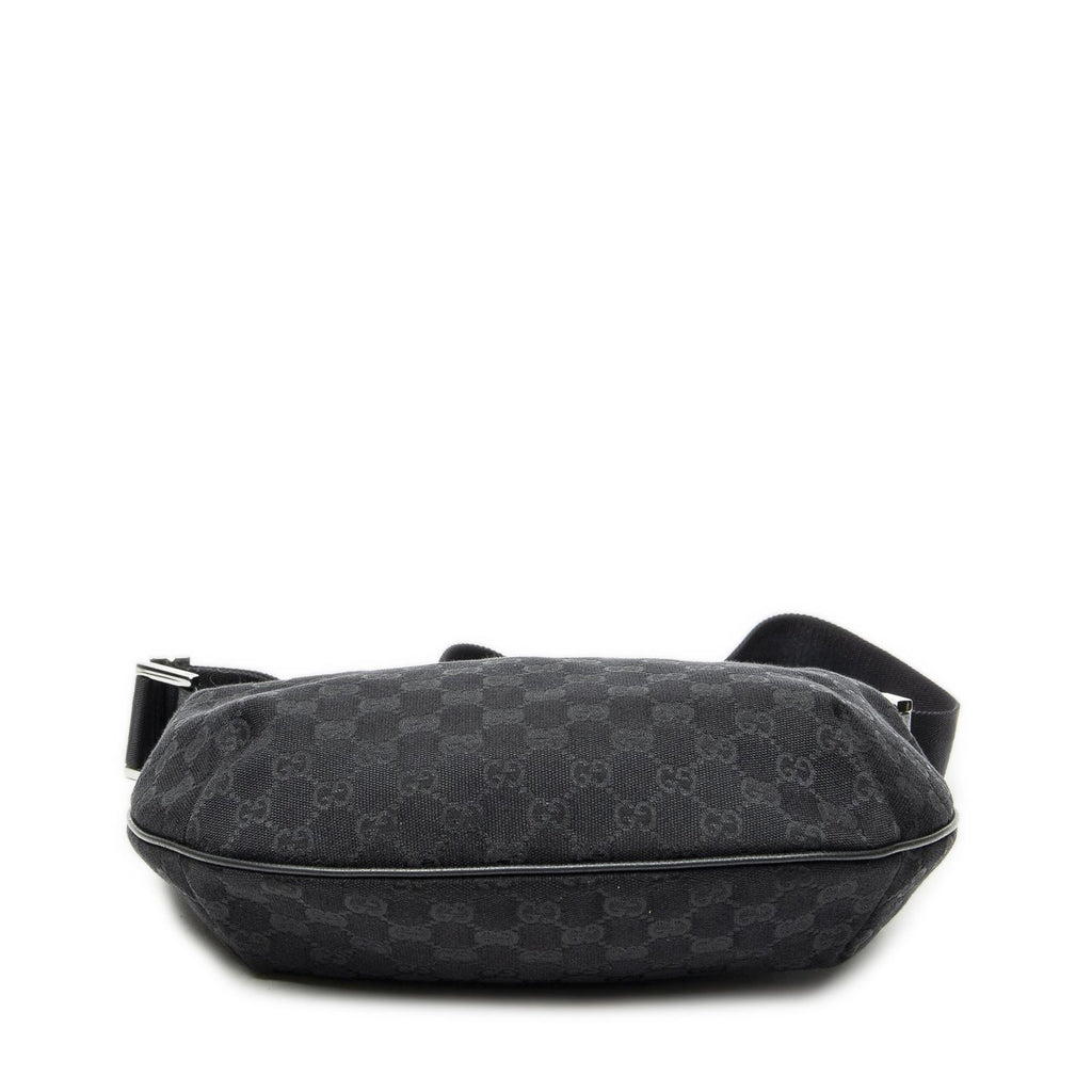 Gucci Half Moon Zip Messenger Black GG Canvas — view 6