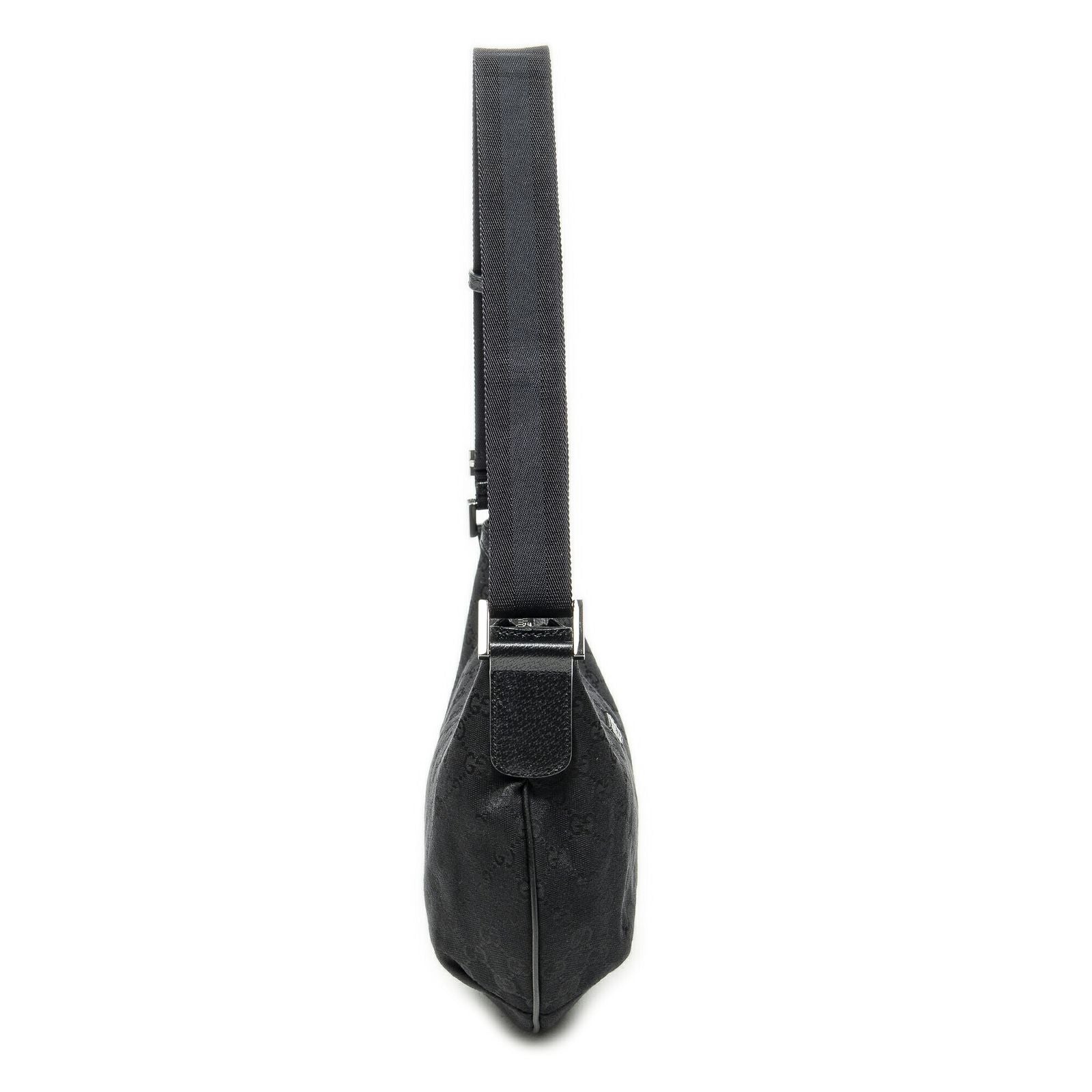 Gucci Half Moon Zip Messenger Black GG Canvas — view 4