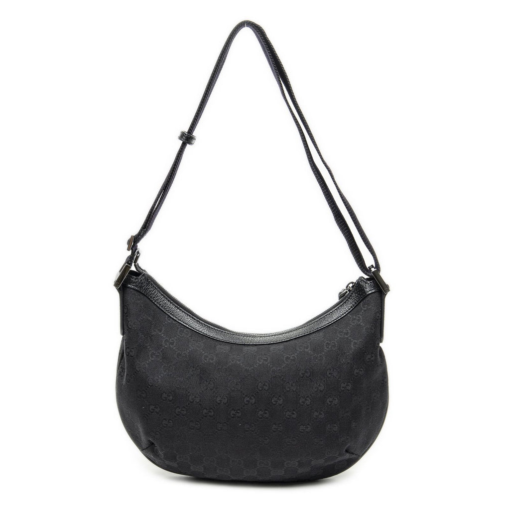 Gucci Half Moon Zip Messenger Black GG Canvas — view 5