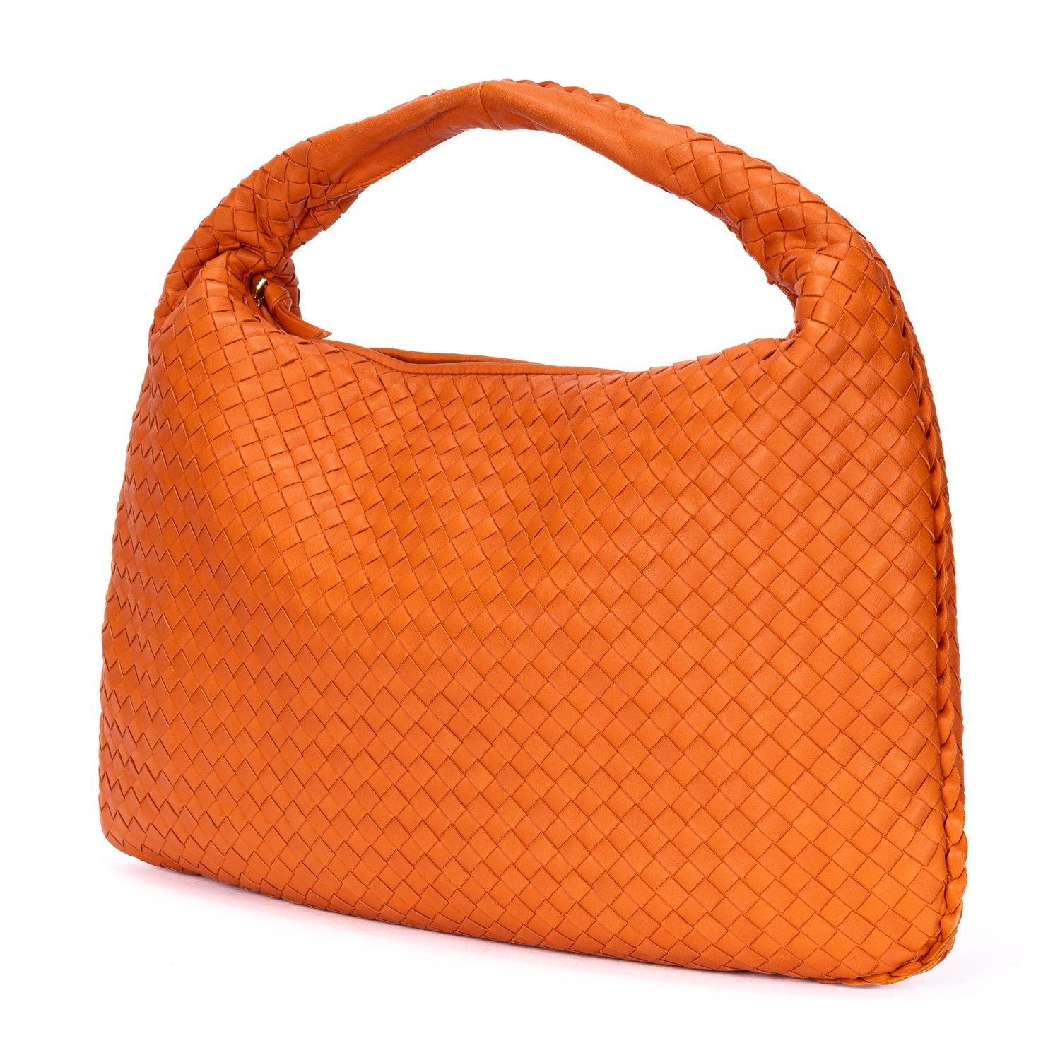 Bottega Veneta la Jiho Bo Orange Intrecha to Leather Handbag — view 2