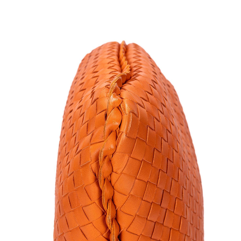 Bottega Veneta la Jiho Bo Orange Intrecha to Leather Handbag — view 7