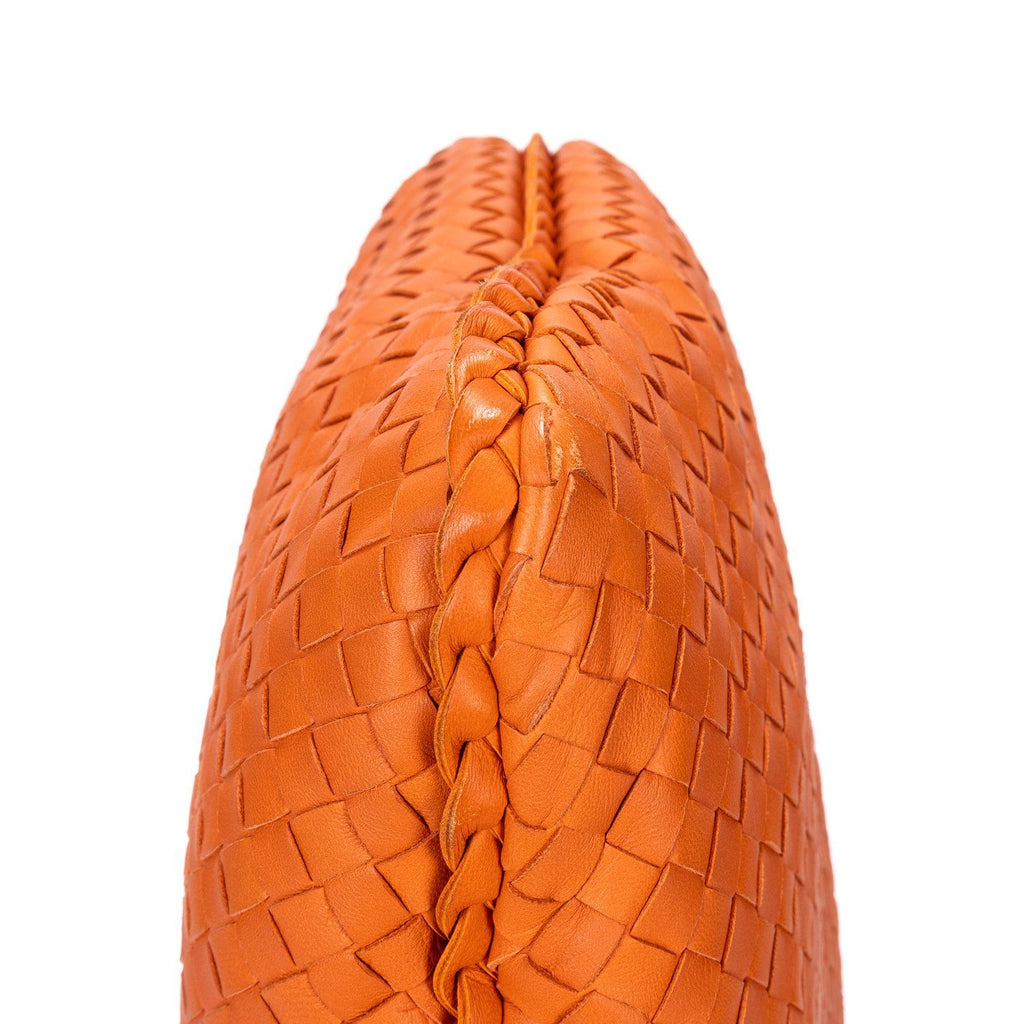 Bottega Veneta la Jiho Bo Orange Intrecha to Leather Handbag — view 8