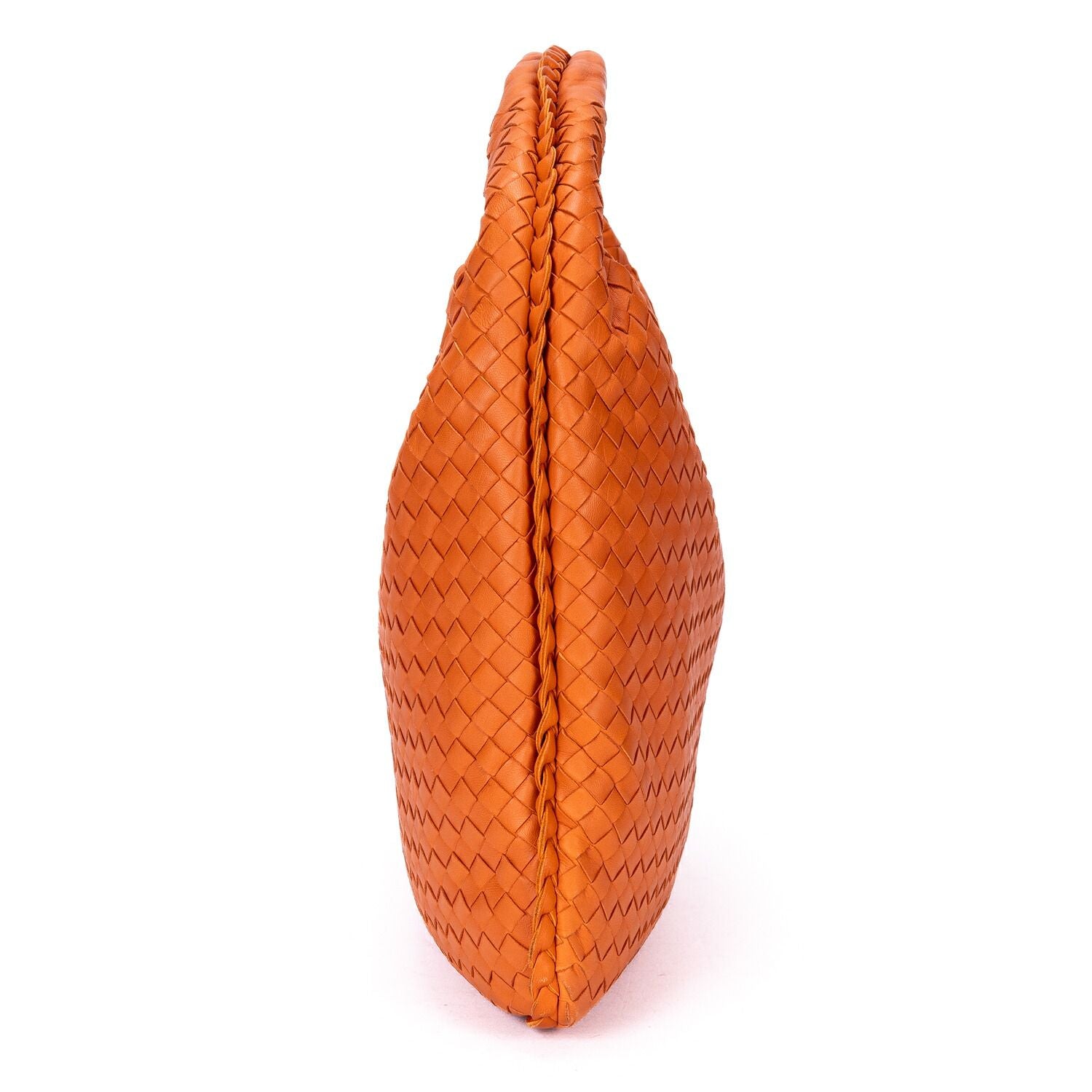 Bottega Veneta la Jiho Bo Orange Intrecha to Leather Handbag — view 4