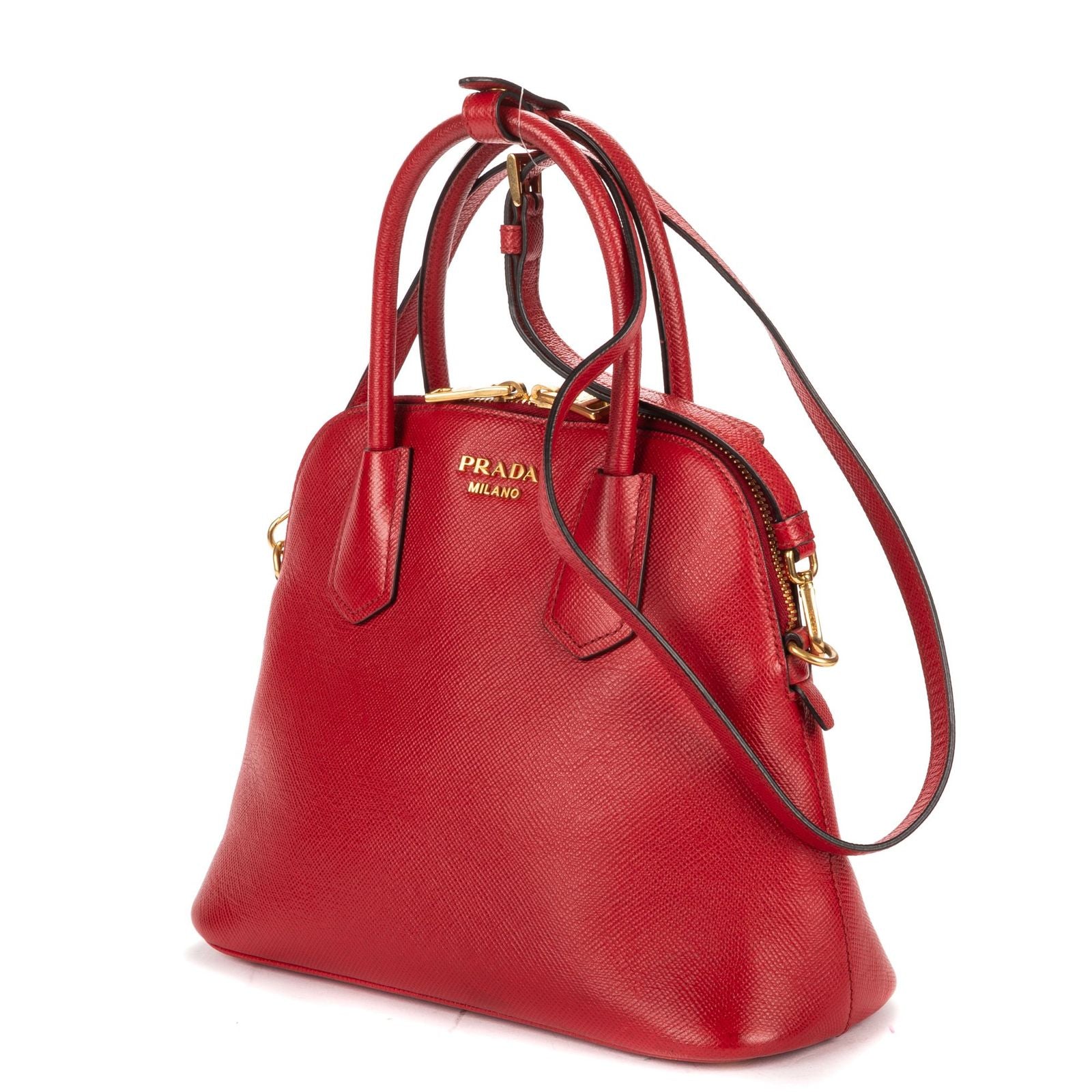 Prada Smo le Zip Promna de Red Viterodino Shoulder — view 2
