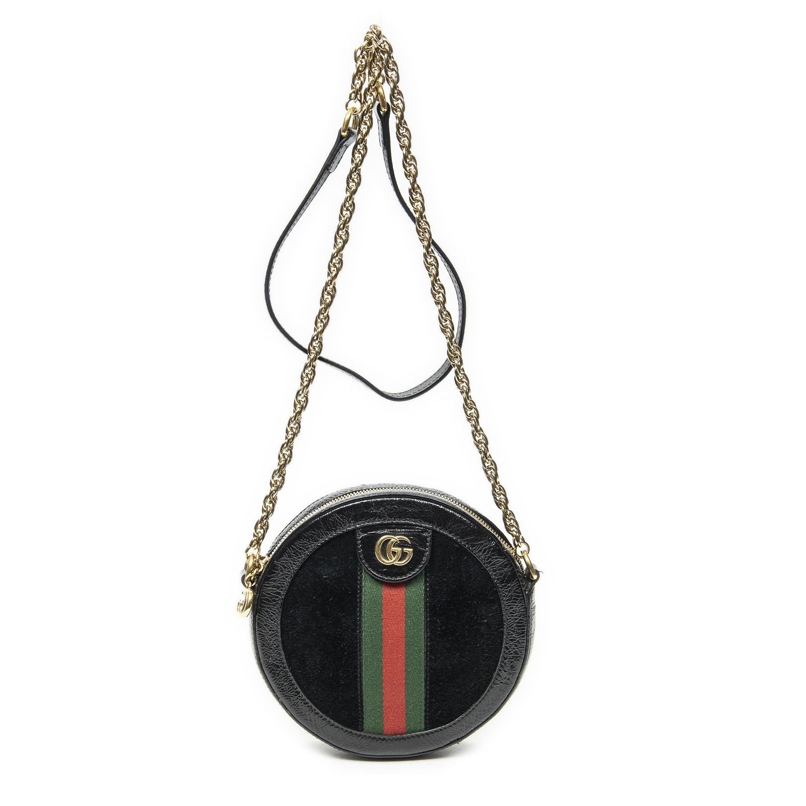 Gucci Mini Web India Crossbody Black Suede Leather