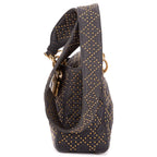 Dior Medium Studded Lady Dior Flap Gray Studs Denim Canvas Handbag — view 3
