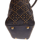Dior Medium Studded Lady Dior Flap Gray Studs Denim Canvas Handbag — view 7