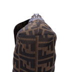 Fendi Chef Flap Hobo Da Brown Black Zucca Canvas — view 8