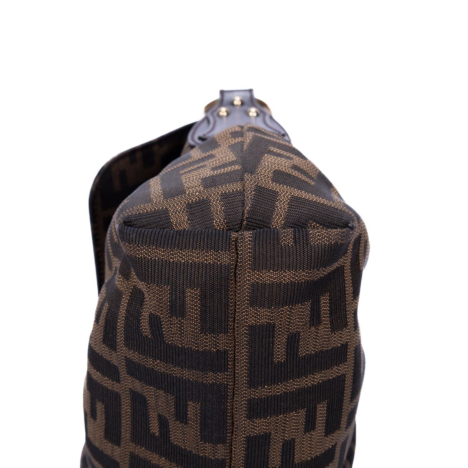 Fendi Chef Flap Hobo Da Brown Black Zucca Canvas — view 8