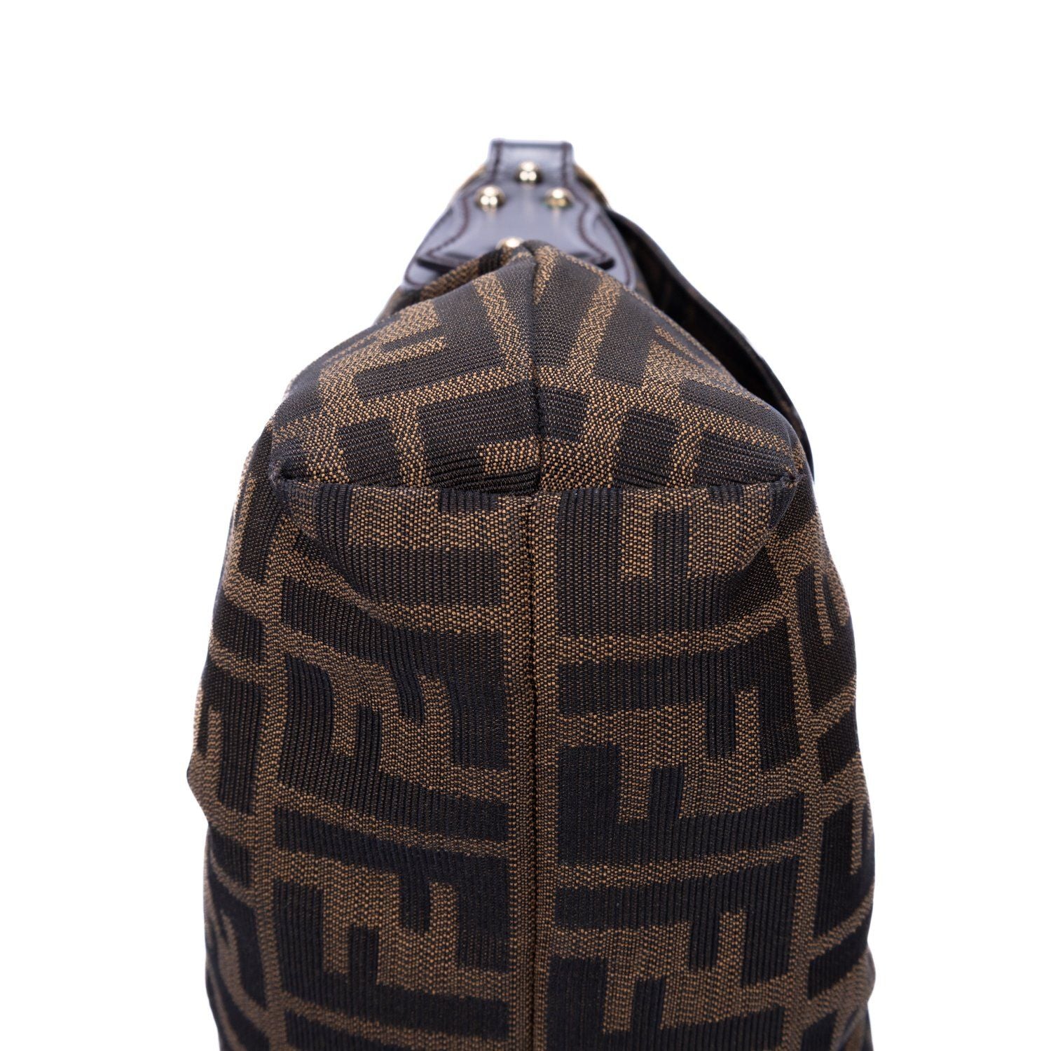 Fendi Chef Flap Hobo Da Brown Black Zucca Canvas — view 7
