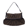 Fendi Chef Flap Hobo Da Brown Black Zucca Canvas