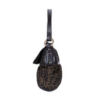 Fendi Chef Flap Hobo Da Brown Black Zucca Canvas — view 3