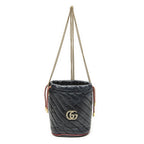 Gucci GG Marmont Torchon Bucket Bag Black Matelasse Calfskin