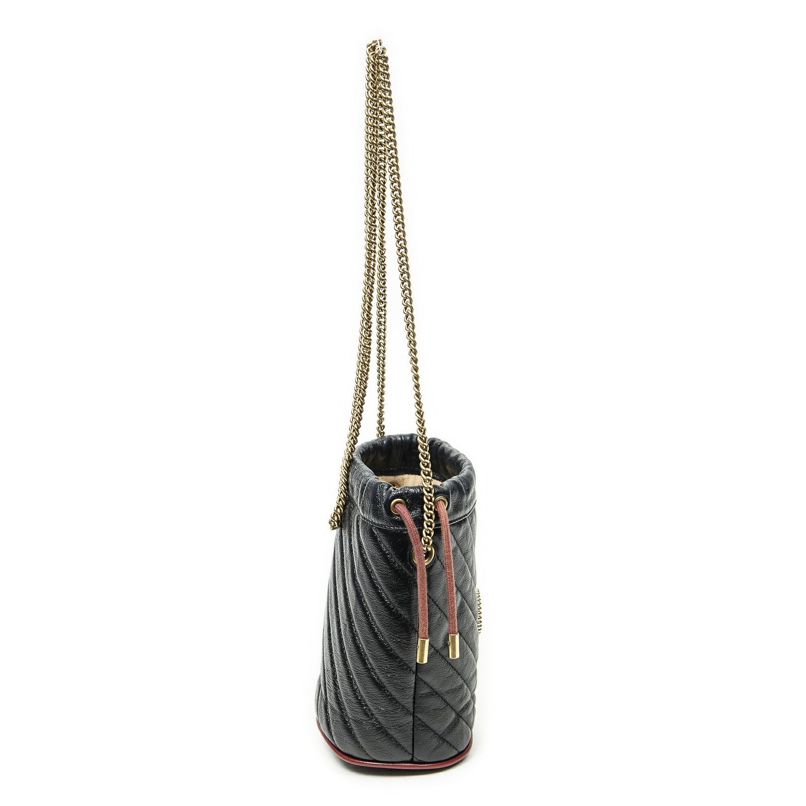 Gucci GG Marmont Torchon Bucket Bag Black Matelasse Calfskin — view 4