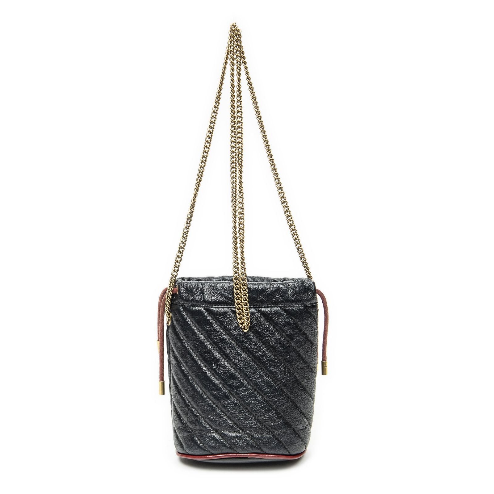 Gucci GG Marmont Torchon Bucket Bag Black Matelasse Calfskin — view 5