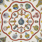 Hermes Scarf Navy Ivory Red Silk — view 3