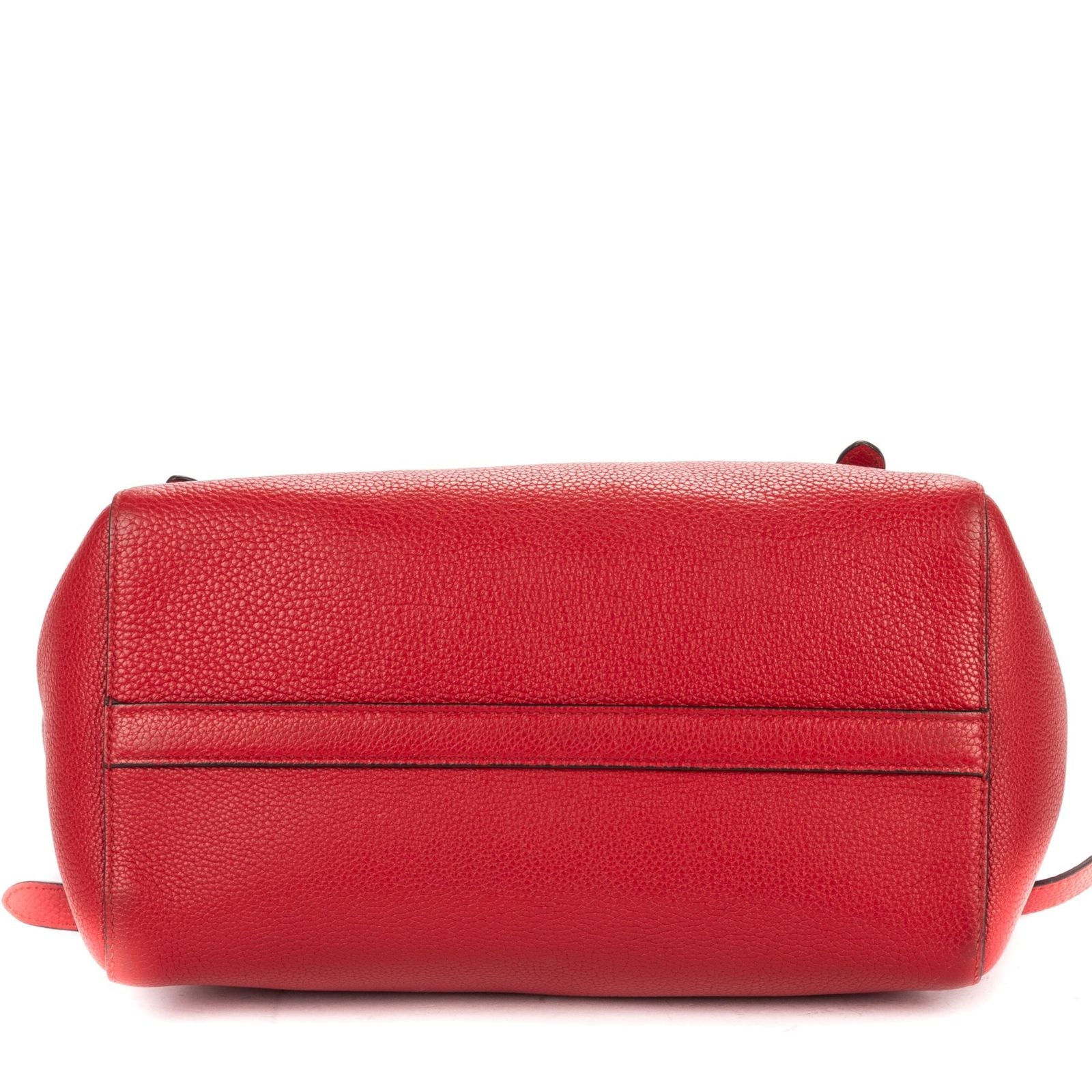 Prada Zip Top Handle Red Vitello Daino Grained Calfskin Leathera — view 6