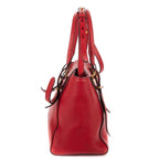 Prada Zip Top Handle Red Vitello Daino Grained Calfskin Leathera — view 4