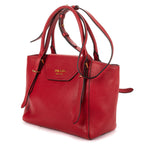 Prada Zip Top Handle Red Vitello Daino Grained Calfskin Leathera — view 2