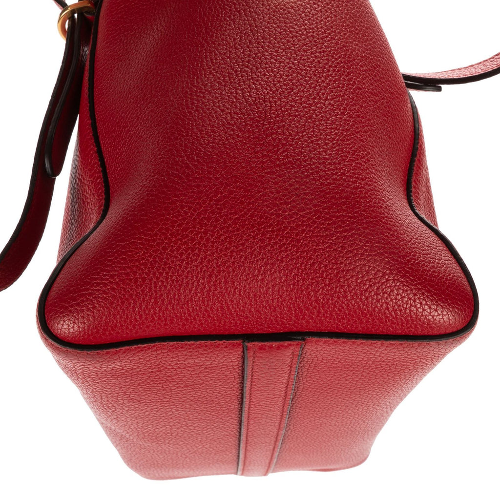 Prada Zip Top Handle Red Vitello Daino Grained Calfskin Leathera — view 7