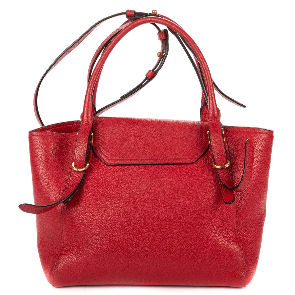 Prada Zip Top Handle Red Vitello Daino Grained Calfskin Leathera — view 5