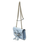 Gucci Smo le Emilie Chain Bag Blue Micro Guccissima Leather — view 2
