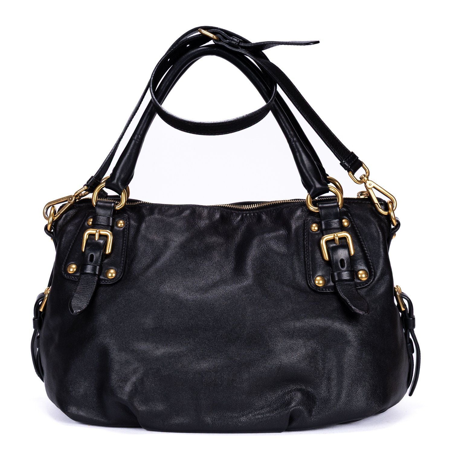 Prada Satchel 2-Way Black Calfskin Leather — view 5