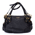 Prada Satchel 2-Way Black Calfskin Leather