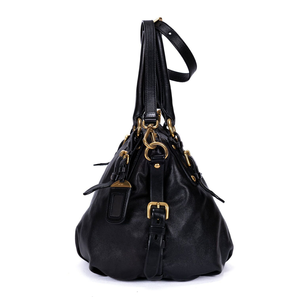Prada Satchel 2-Way Black Calfskin Leather — view 3