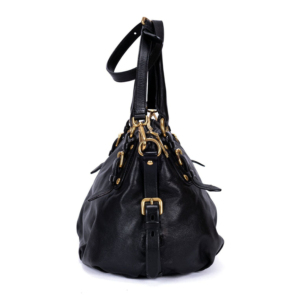 Prada Satchel 2-Way Black Calfskin Leather — view 4