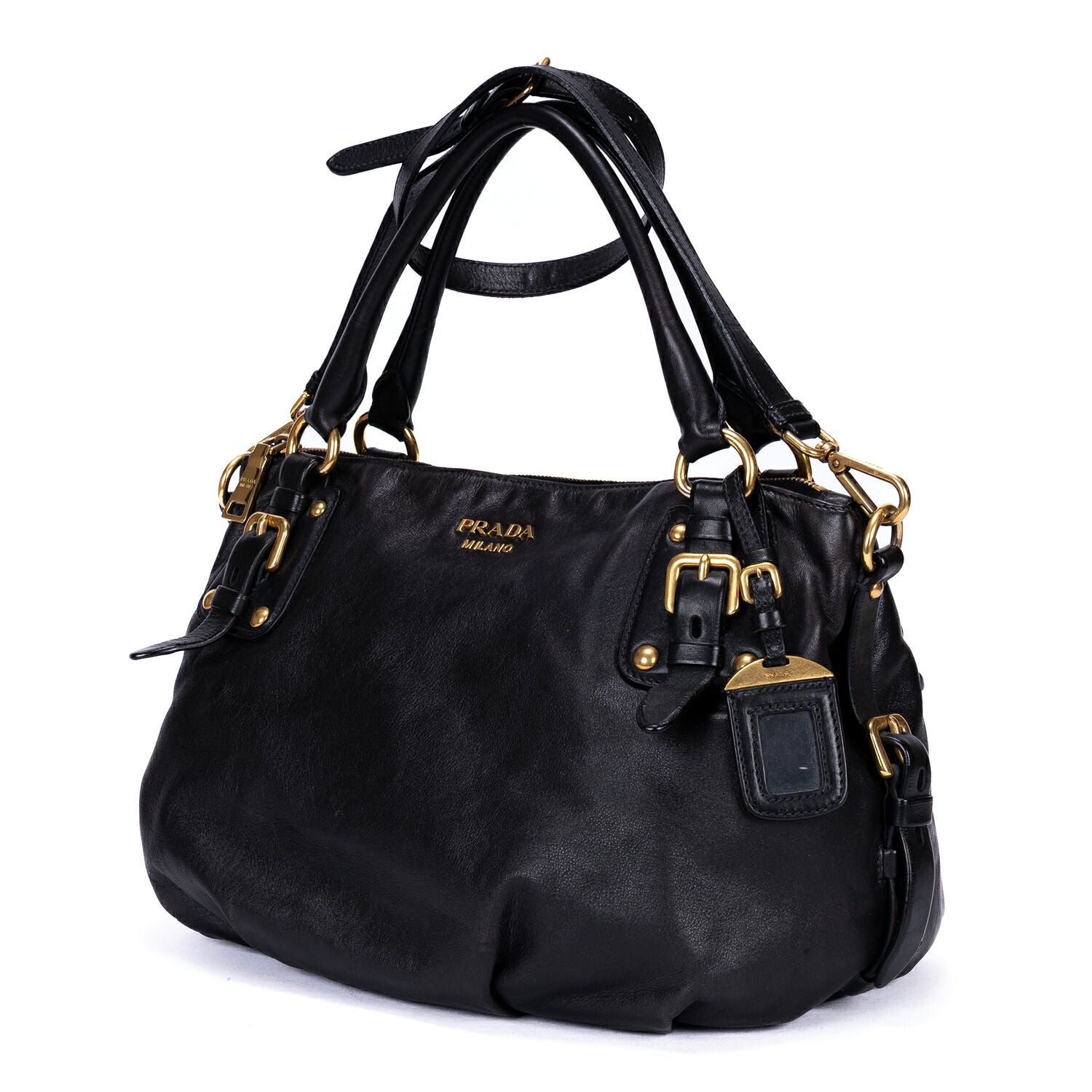 Prada Satchel 2-Way Black Calfskin Leather — view 2