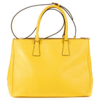 Prada la the Double Zip Galleria Tote Yellow Saffiano Lux Leather — view 5