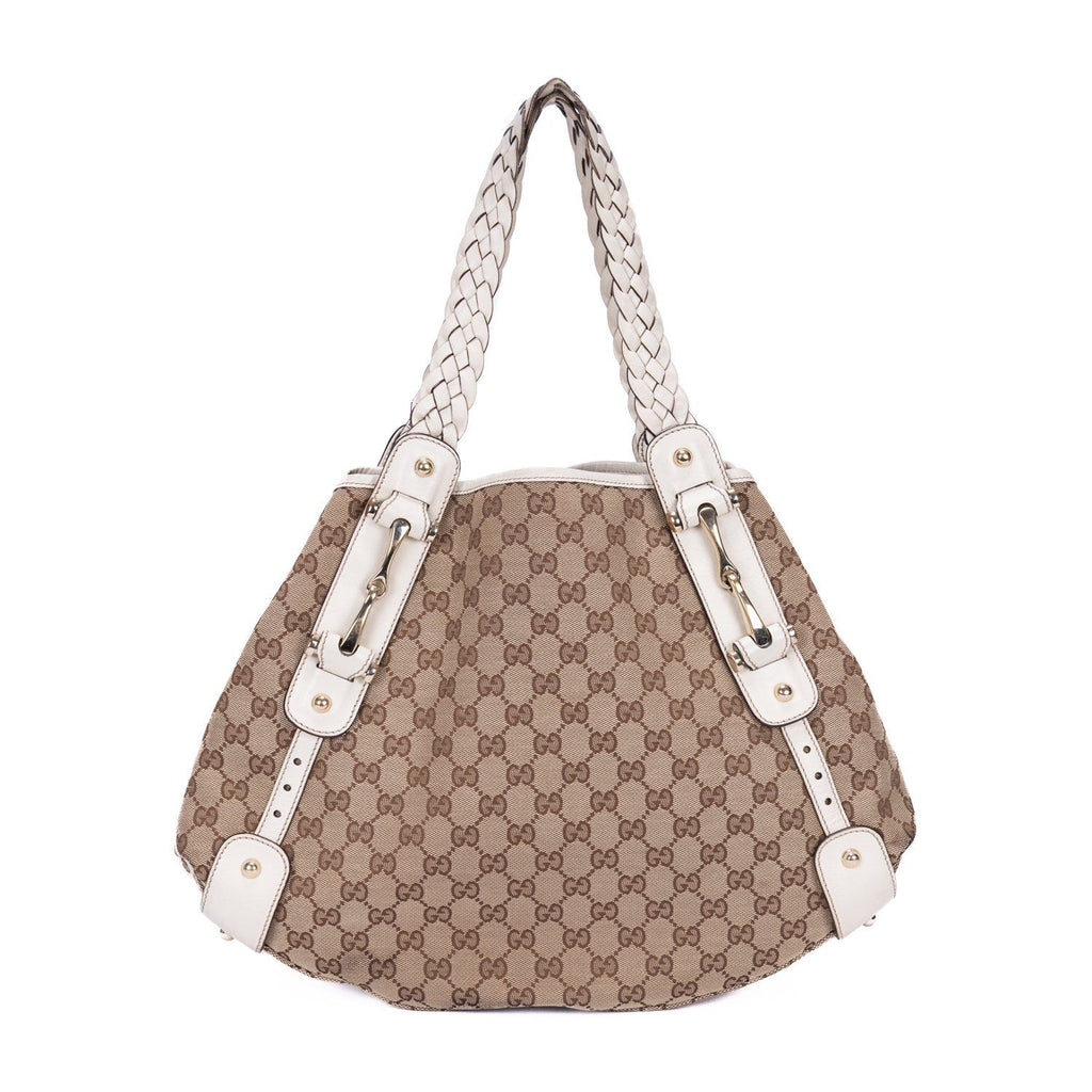 Gucci Pelham Tote White Beige GG Canvas