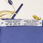 Hermes Scarf Blue Ivory Gold Silk — view 5