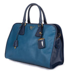 Prada Galleria Top Handle Tote Navy Blue Saffiano Leather — view 2
