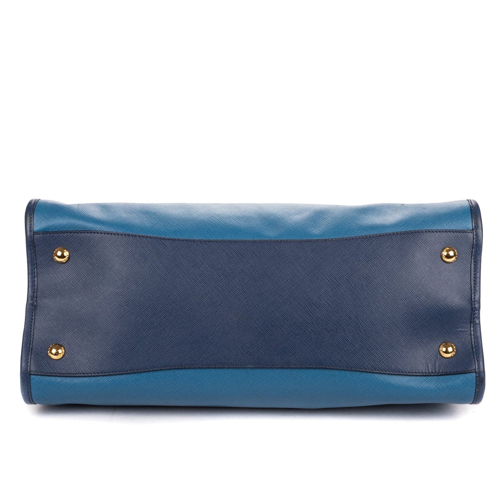 Prada Galleria Top Handle Tote Navy Blue Saffiano Leather — view 6
