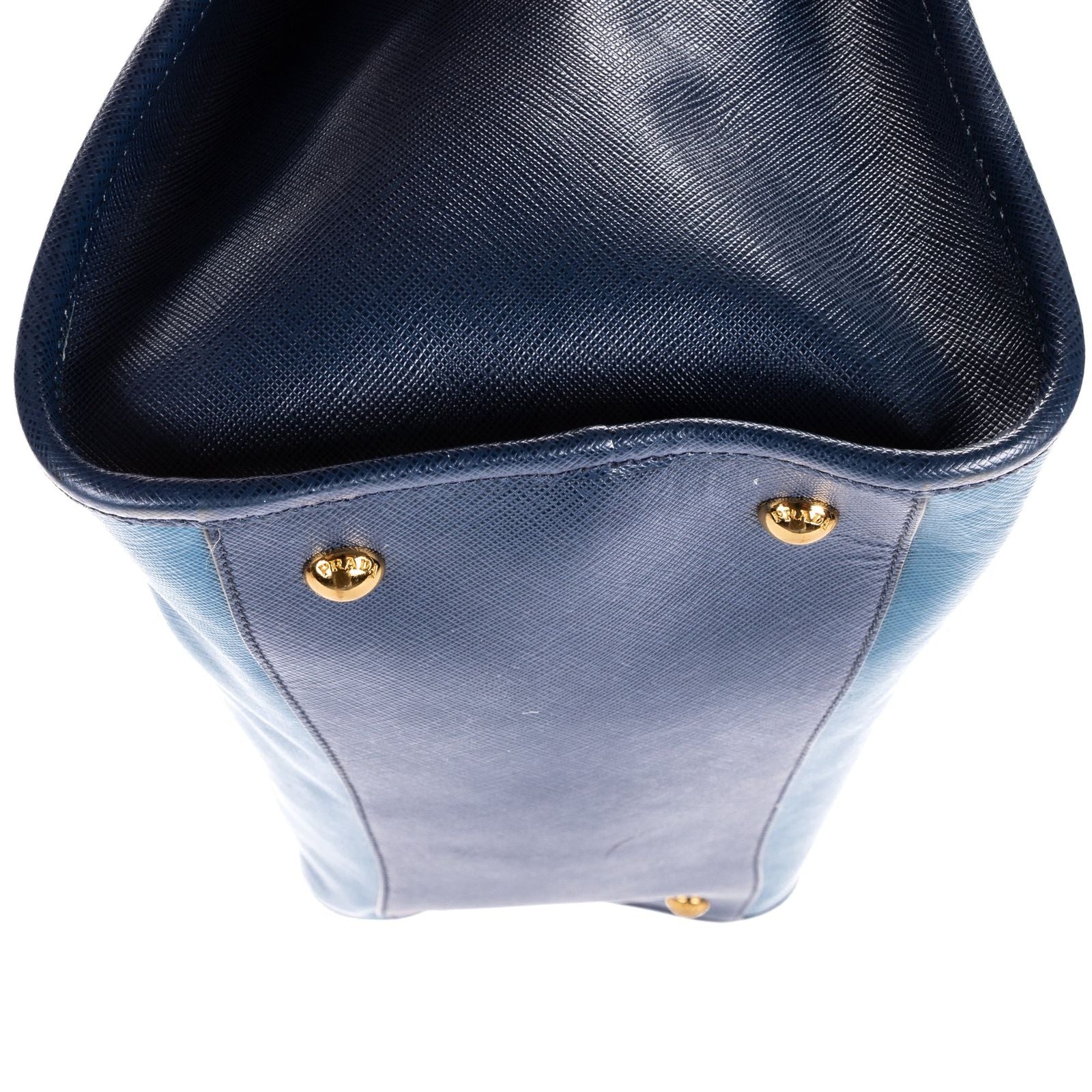 Prada Galleria Top Handle Tote Navy Blue Saffiano Leather — view 7
